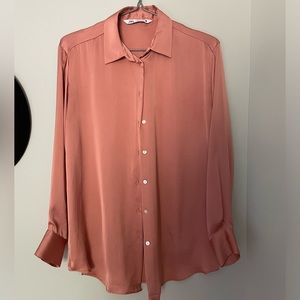Zara Women's Button Down Shirt in Coral